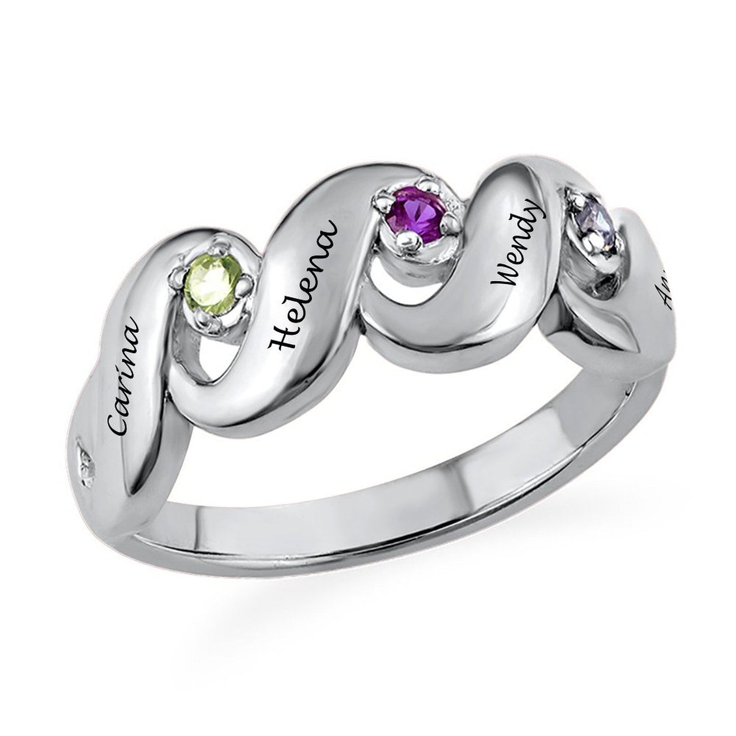 WEPRINTMERingCustom Four Texts Ring