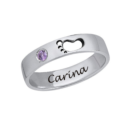 WEPRINTMERingCustom Name Hollow Foot Diamond Ring