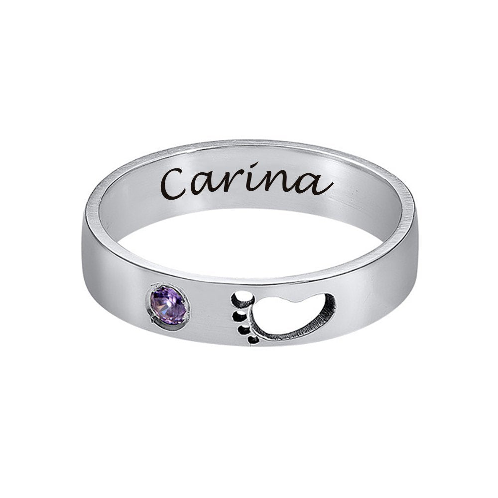 WEPRINTMERingCustom Name Hollow Foot Diamond Ring