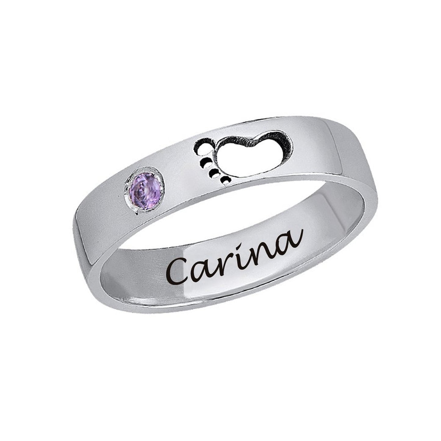 WEPRINTMERingCustom Name Hollow Foot Diamond Ring