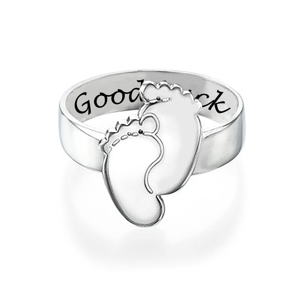 WEPRINTMERingCustom Text Birth Foot Ring