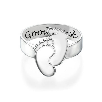 WEPRINTMERingCustom Text Birth Foot Ring