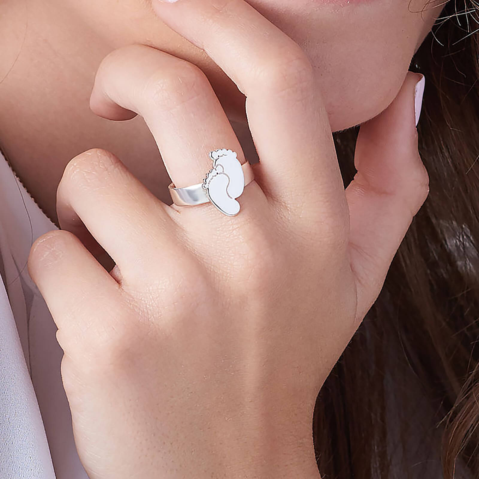 WEPRINTMERingCustom Text Birth Foot Ring