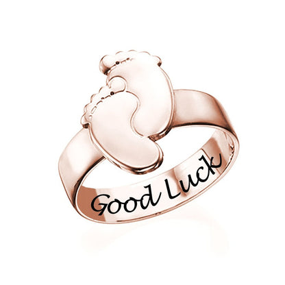 WEPRINTMERingCustom Text Birth Foot Ring