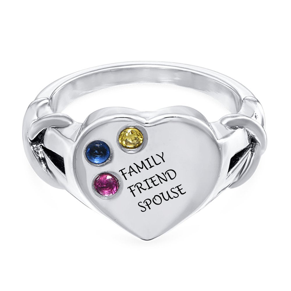 WEPRINTMERingCustom Text Heart Diamond Ring