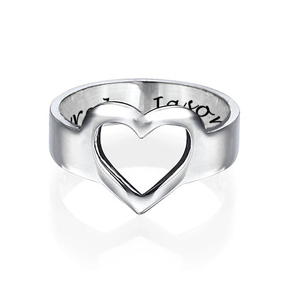 WEPRINTMERingCustom Text Hollow Heart Ring