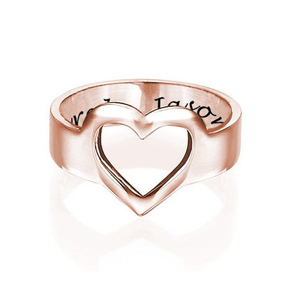 WEPRINTMERingCustom Text Hollow Heart Ring