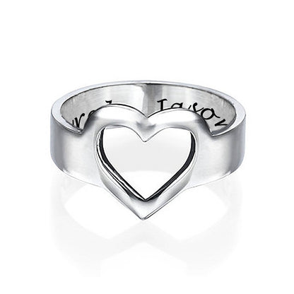 WEPRINTMERingCustom Text Hollow Heart Ring