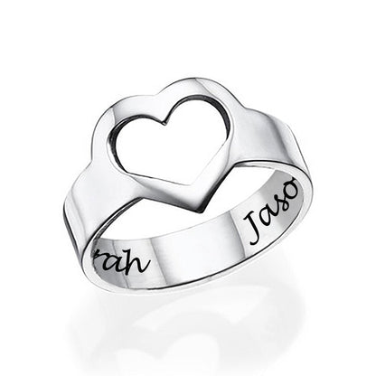 WEPRINTMERingCustom Text Hollow Heart Ring