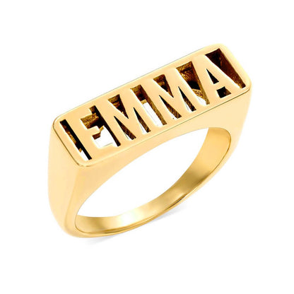 WEPRINTMERingCustom Text Hollowed Out Name Ring