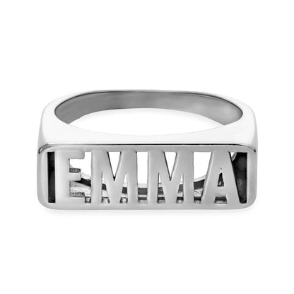 WEPRINTMERingCustom Text Hollowed Out Name Ring