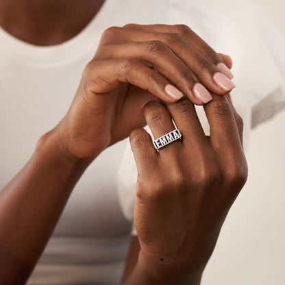 WEPRINTMERingCustom Text Hollowed Out Name Ring