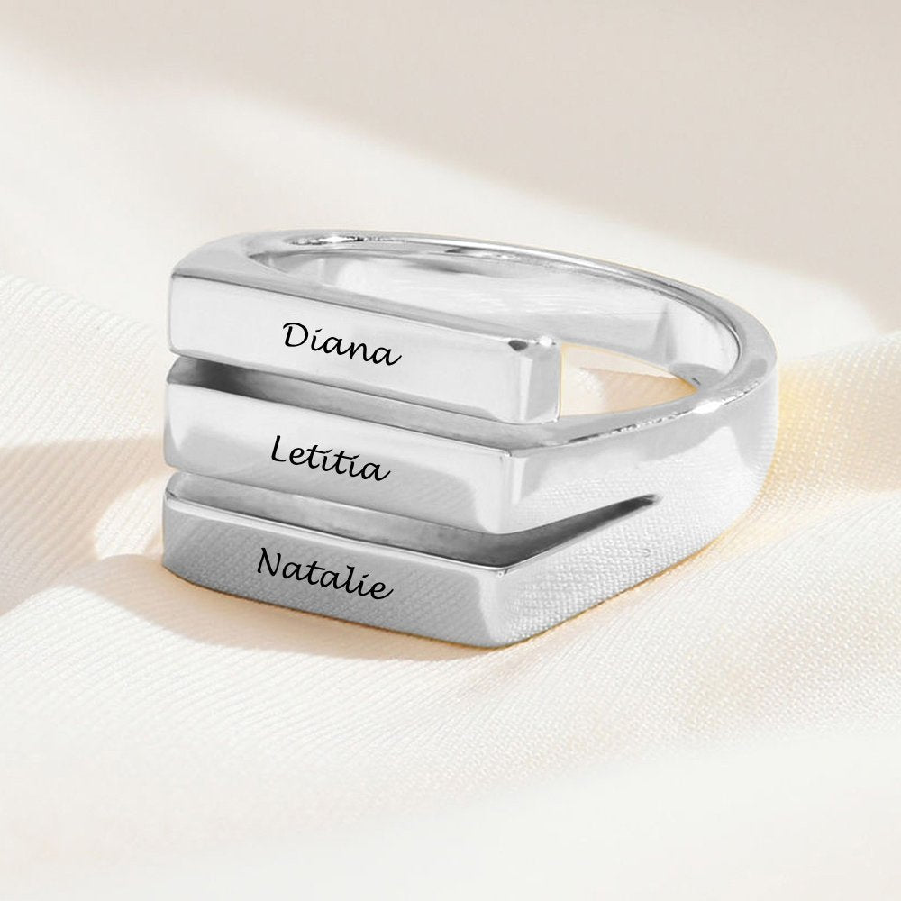 WEPRINTMERingCustom Three Texts Trio Ring