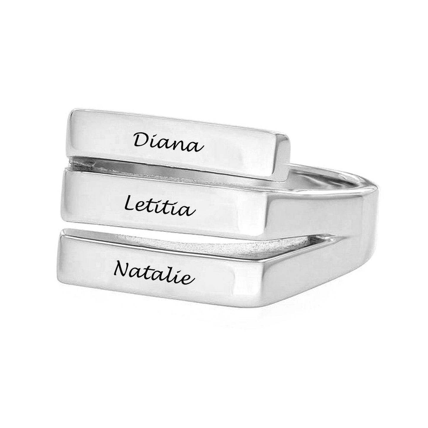 WEPRINTMERingCustom Three Texts Trio Ring