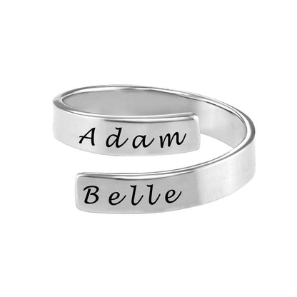 WEPRINTMERingCustom Two Texts Wrap Ring