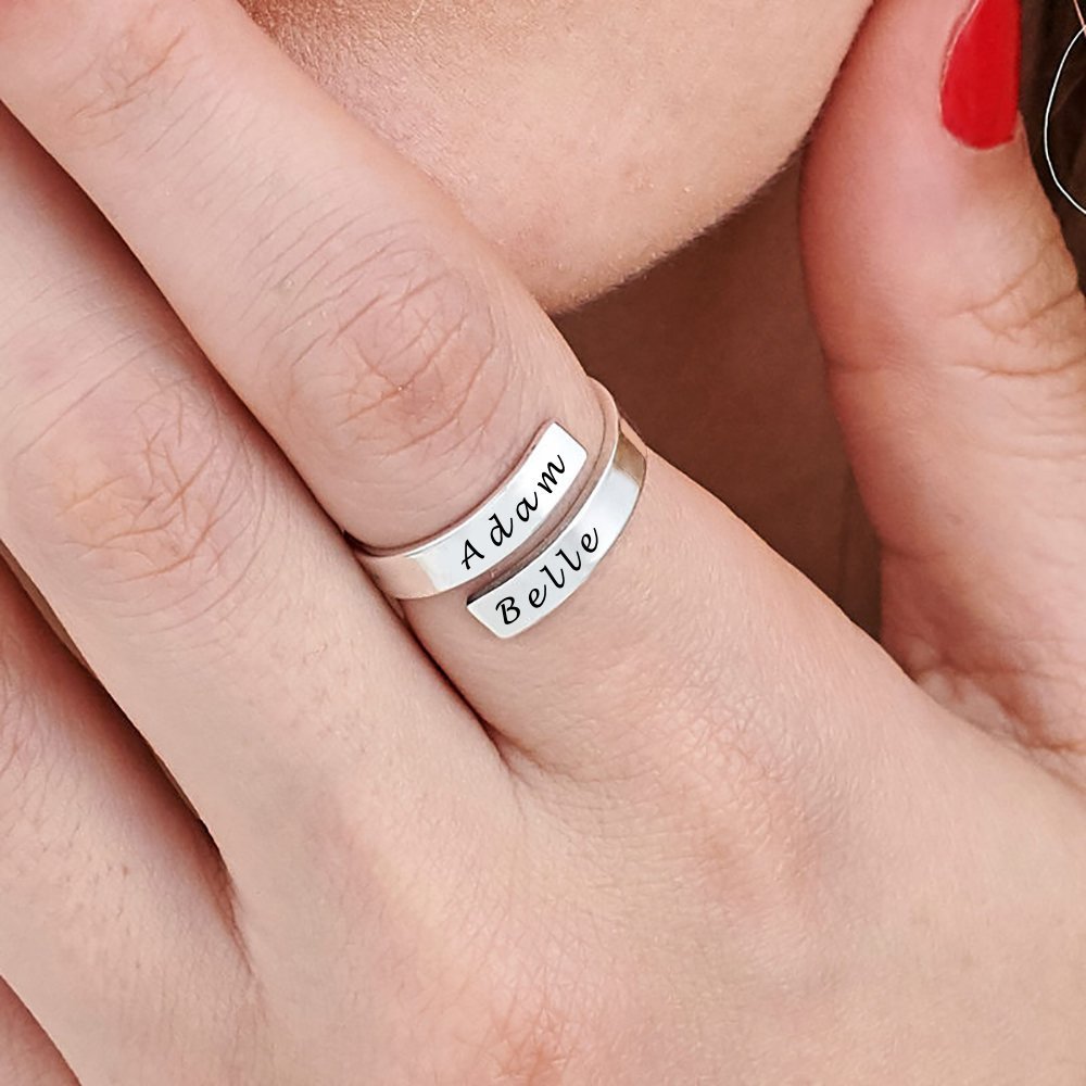 WEPRINTMERingCustom Two Texts Wrap Ring