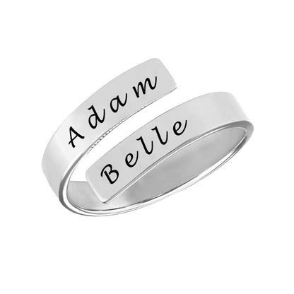 WEPRINTMERingCustom Two Texts Wrap Ring