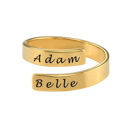 WEPRINTMERingCustom Two Texts Wrap Ring