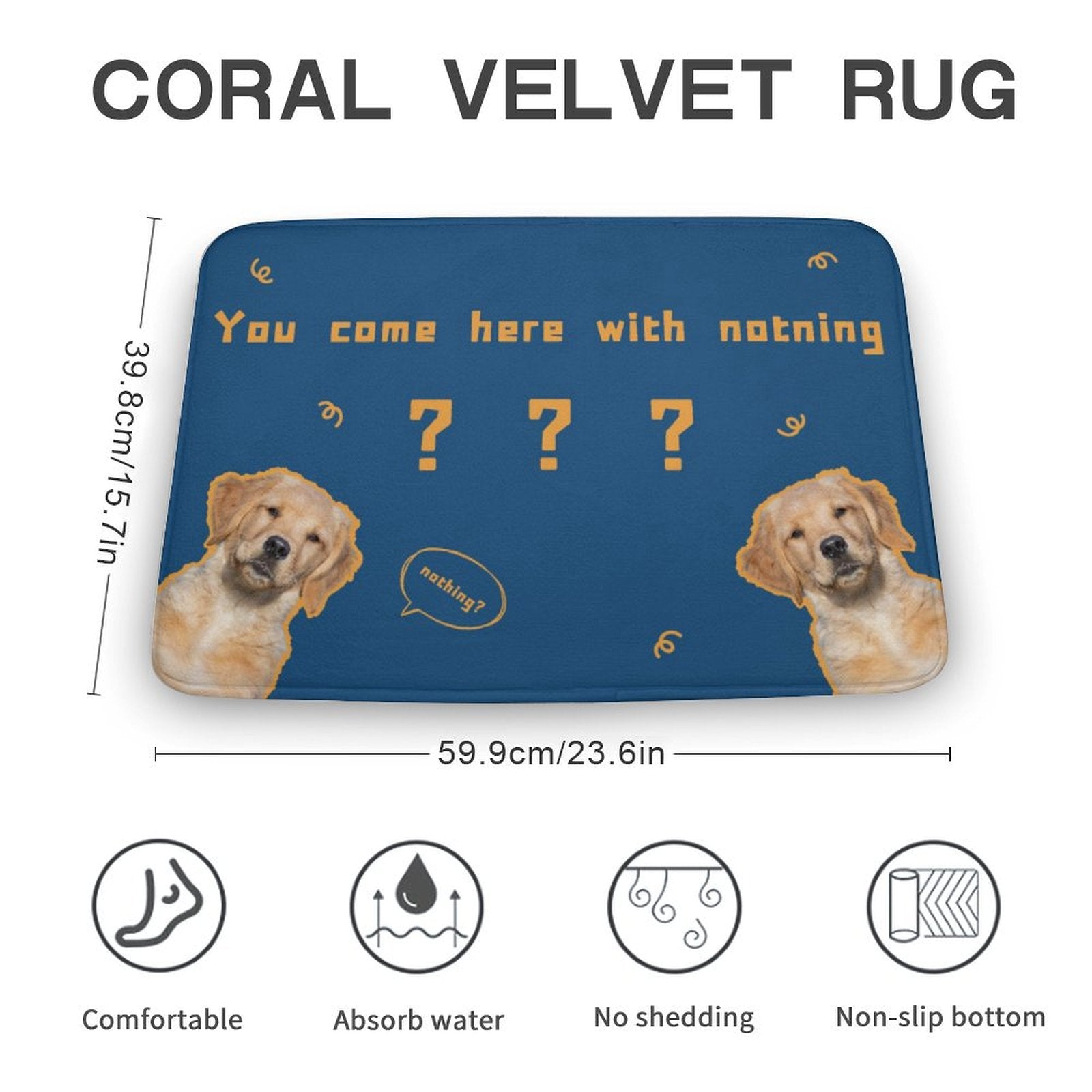WEPRINTMERugs&MatsCustom Pet Come with Nothing Coral Velvet Mat