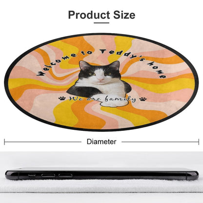 WEPRINTMERugs&MatsCustom Pet Face and Name Flow Color Coral Velvet Rug