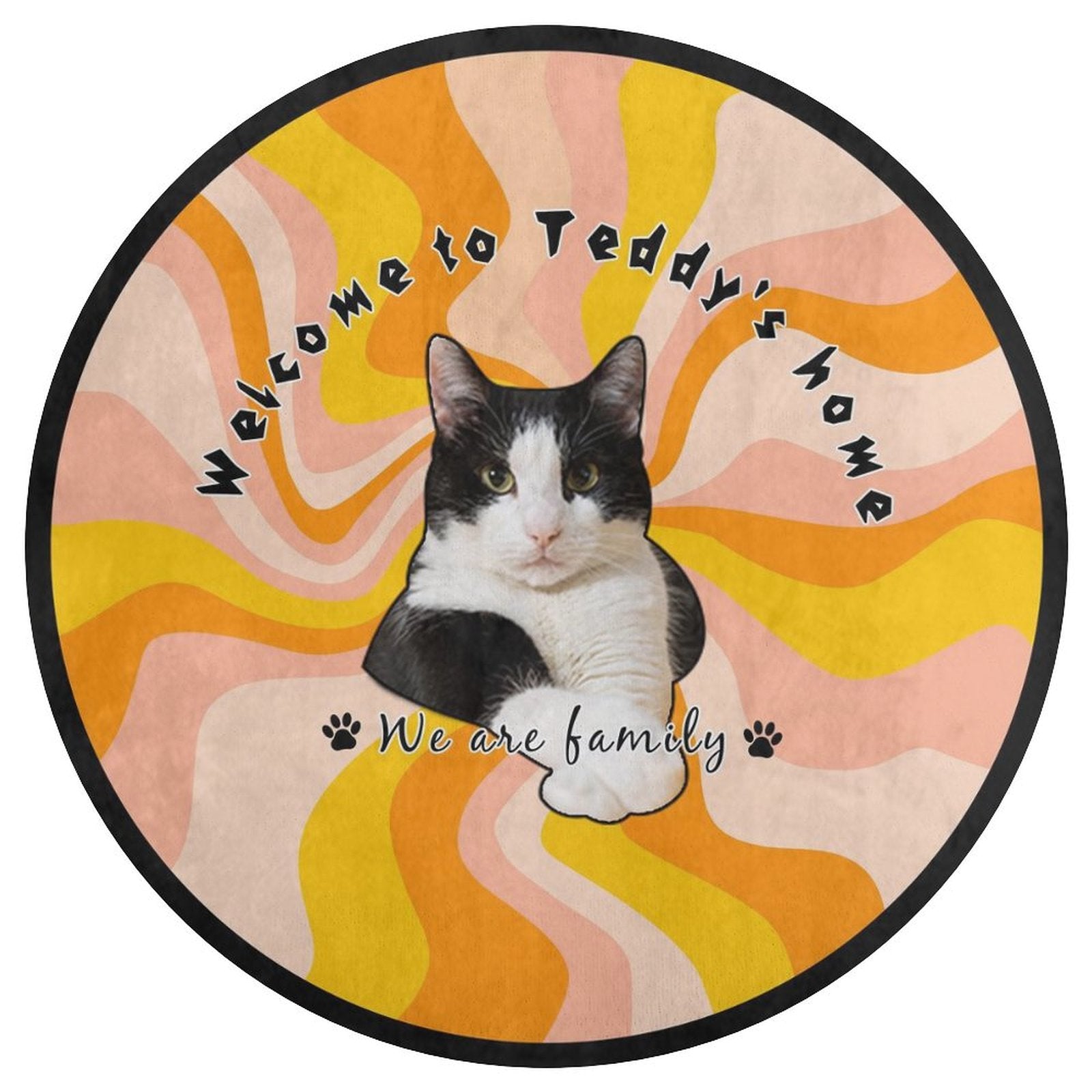 WEPRINTMERugs&MatsCustom Pet Face and Name Flow Color Coral Velvet Rug