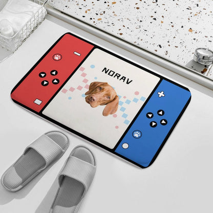 WEPRINTMERugs&MatsCustom Pet Face and Name Games Coral Velvet Mat