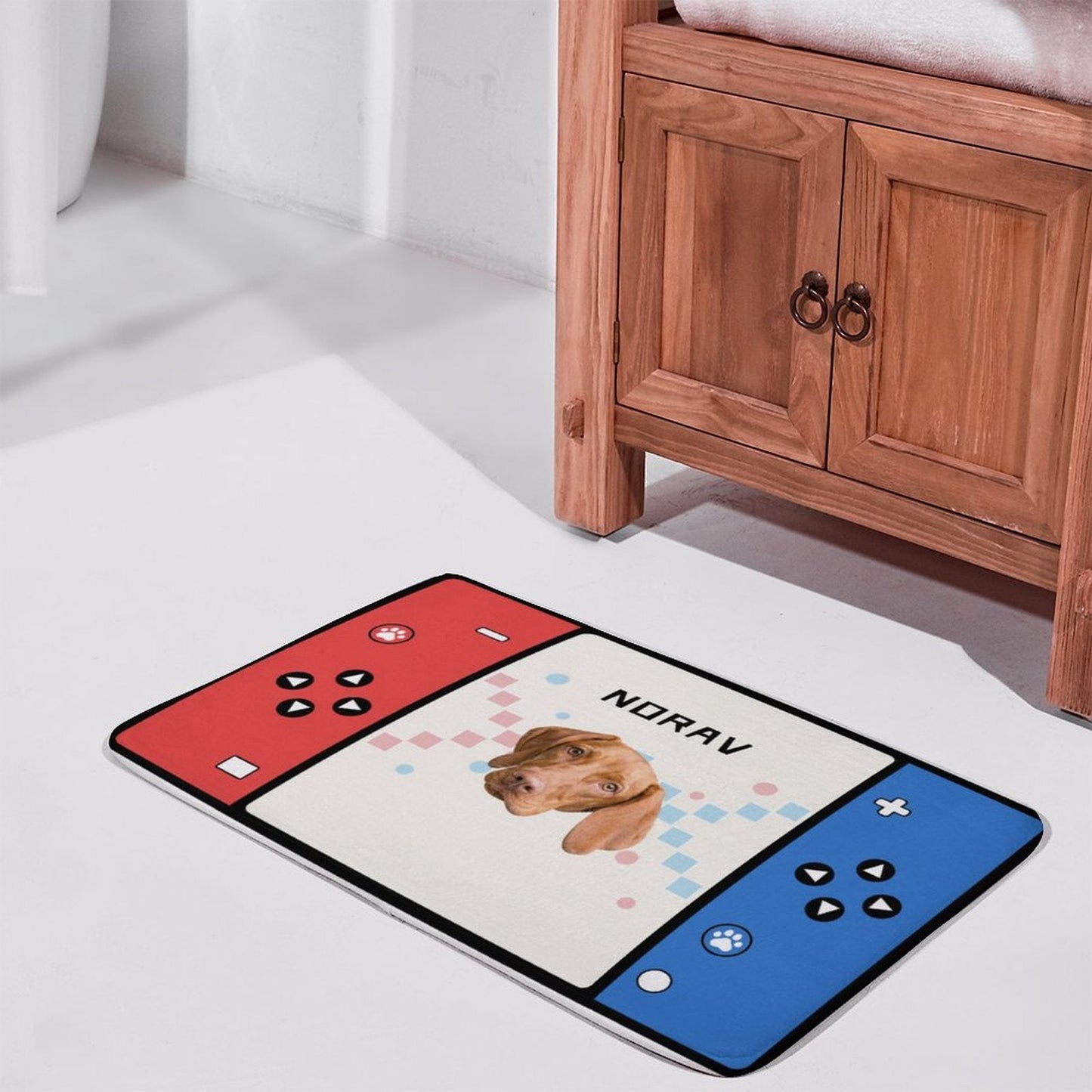 WEPRINTMERugs&MatsCustom Pet Face and Name Games Coral Velvet Mat