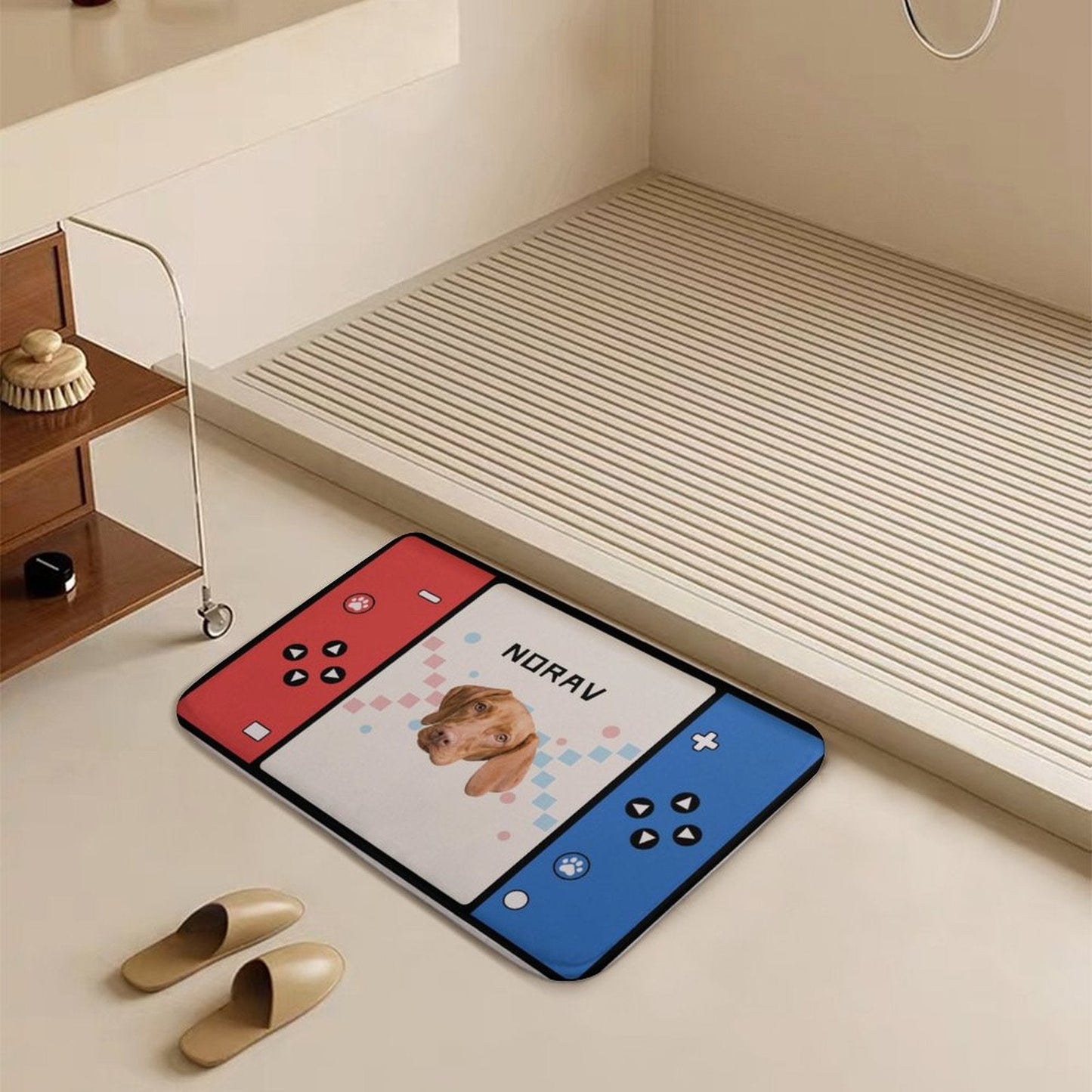 WEPRINTMERugs&MatsCustom Pet Face and Name Games Coral Velvet Mat