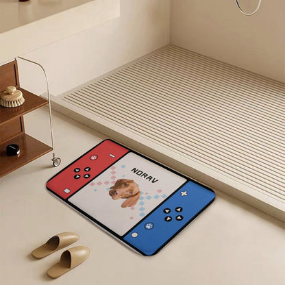 WEPRINTMERugs&MatsCustom Pet Face and Name Games Coral Velvet Mat