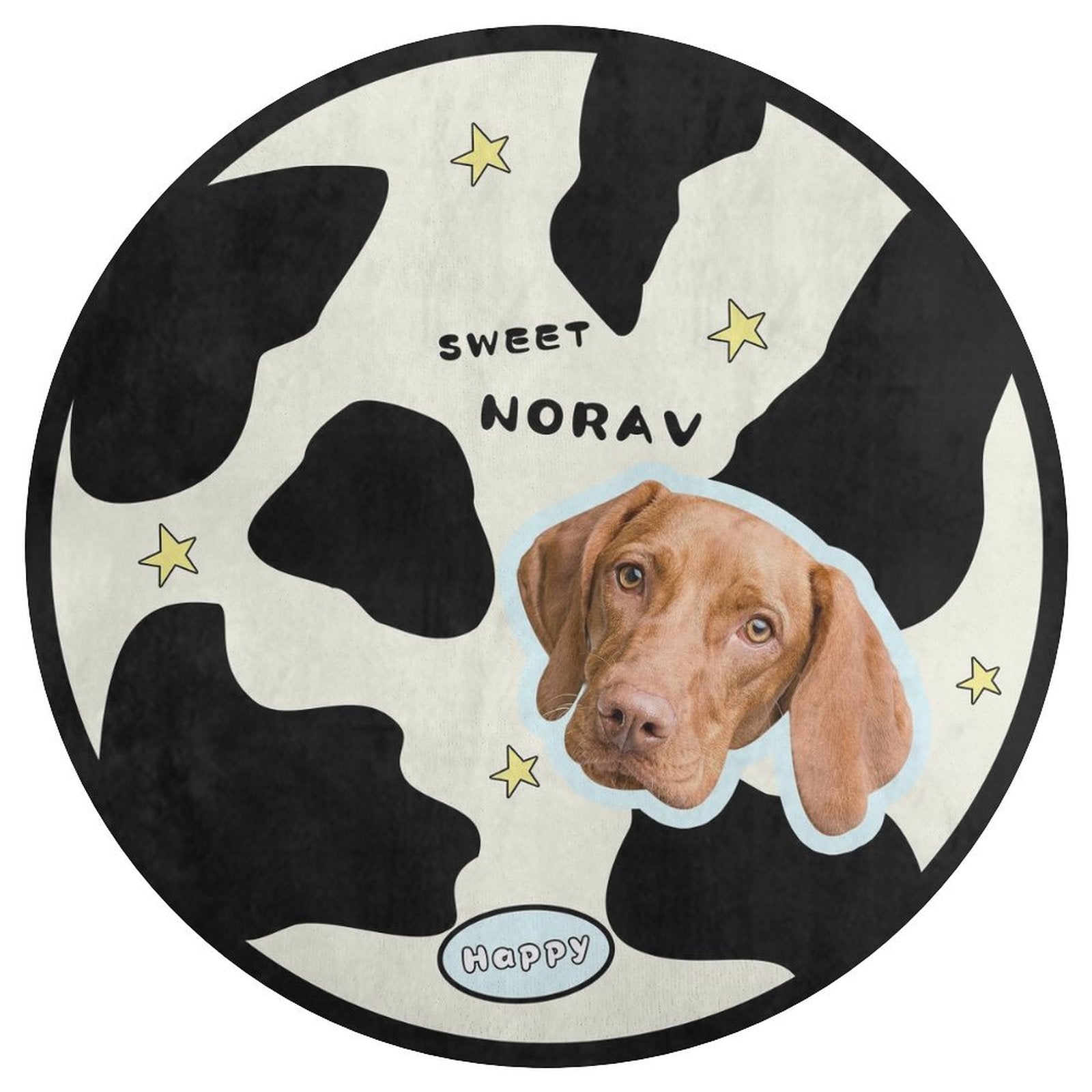 WEPRINTMERugs&MatsCustom Pet Face and Name Milk Cow Coral Velvet Rug
