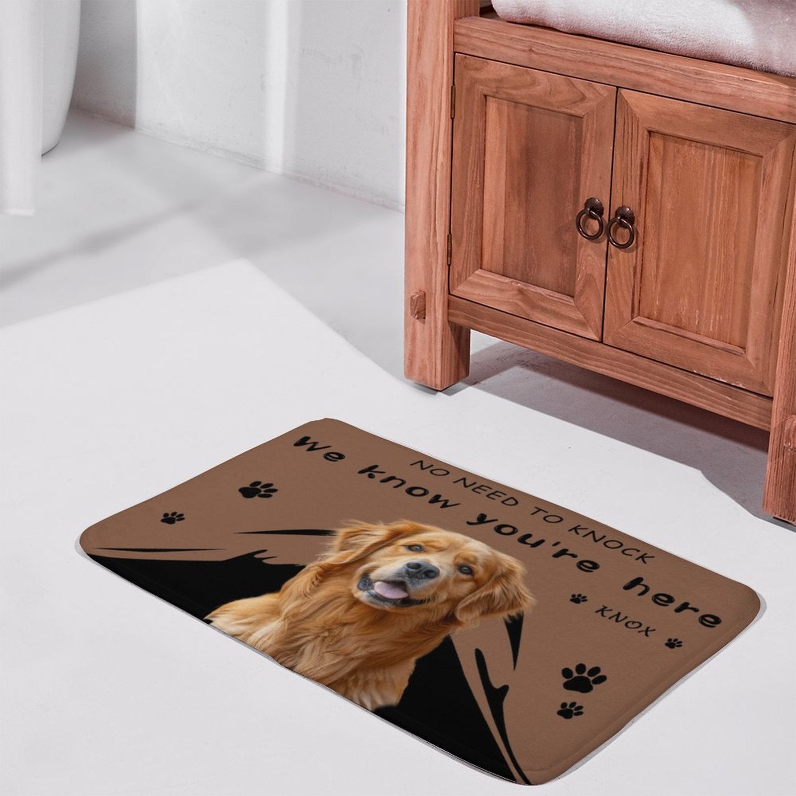 WEPRINTMERugs&MatsCustom Pet No Need to Knock Door Coral Velvet Mat