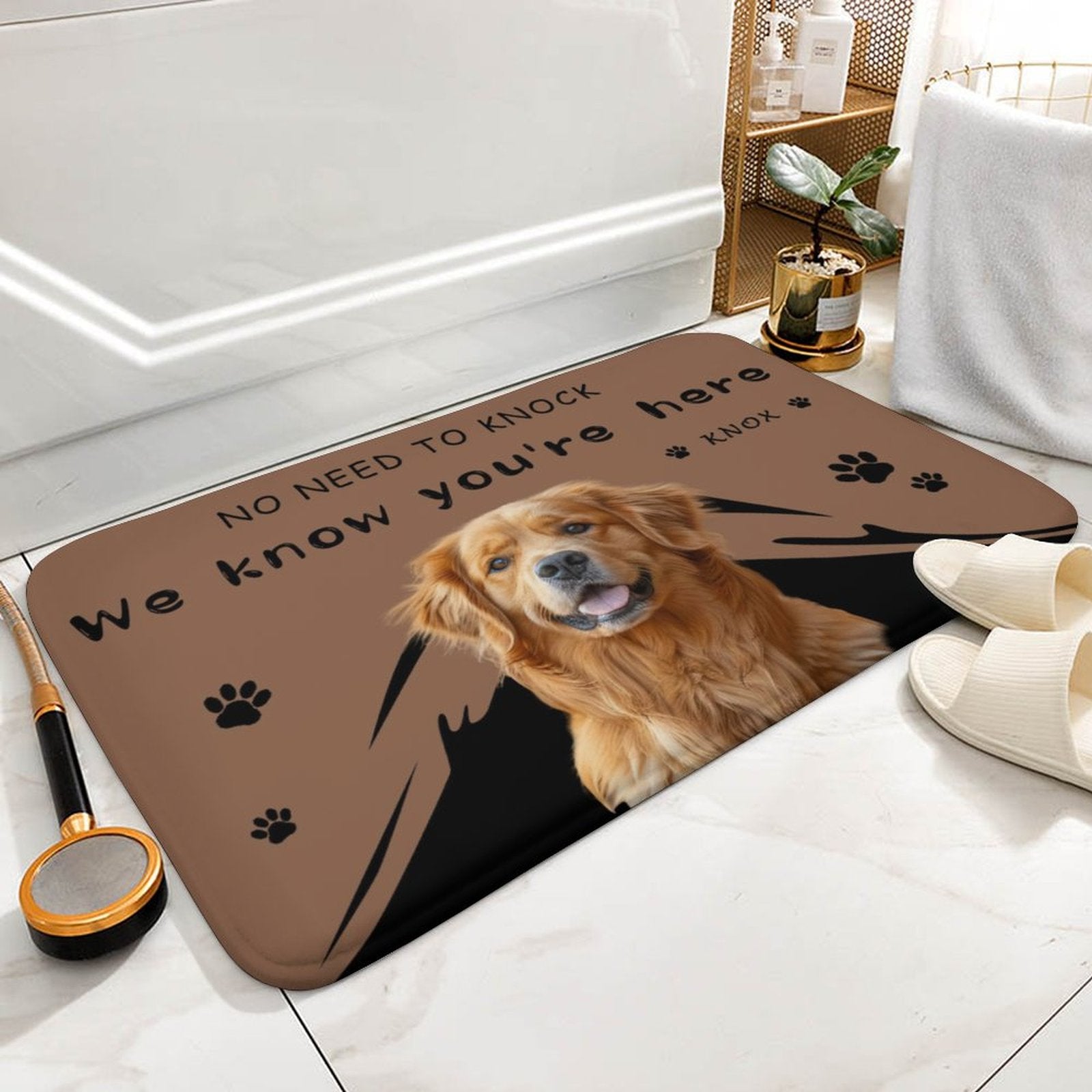 WEPRINTMERugs&MatsCustom Pet No Need to Knock Door Coral Velvet Mat