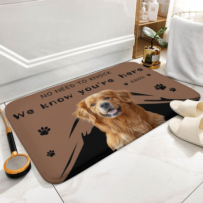 WEPRINTMERugs&MatsCustom Pet No Need to Knock Door Coral Velvet Mat
