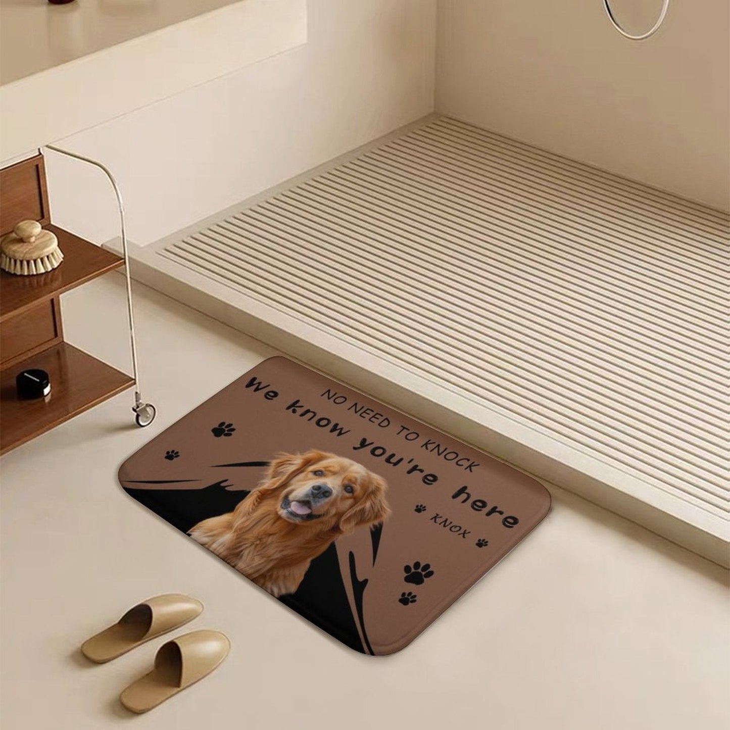 WEPRINTMERugs&MatsCustom Pet No Need to Knock Door Coral Velvet Mat