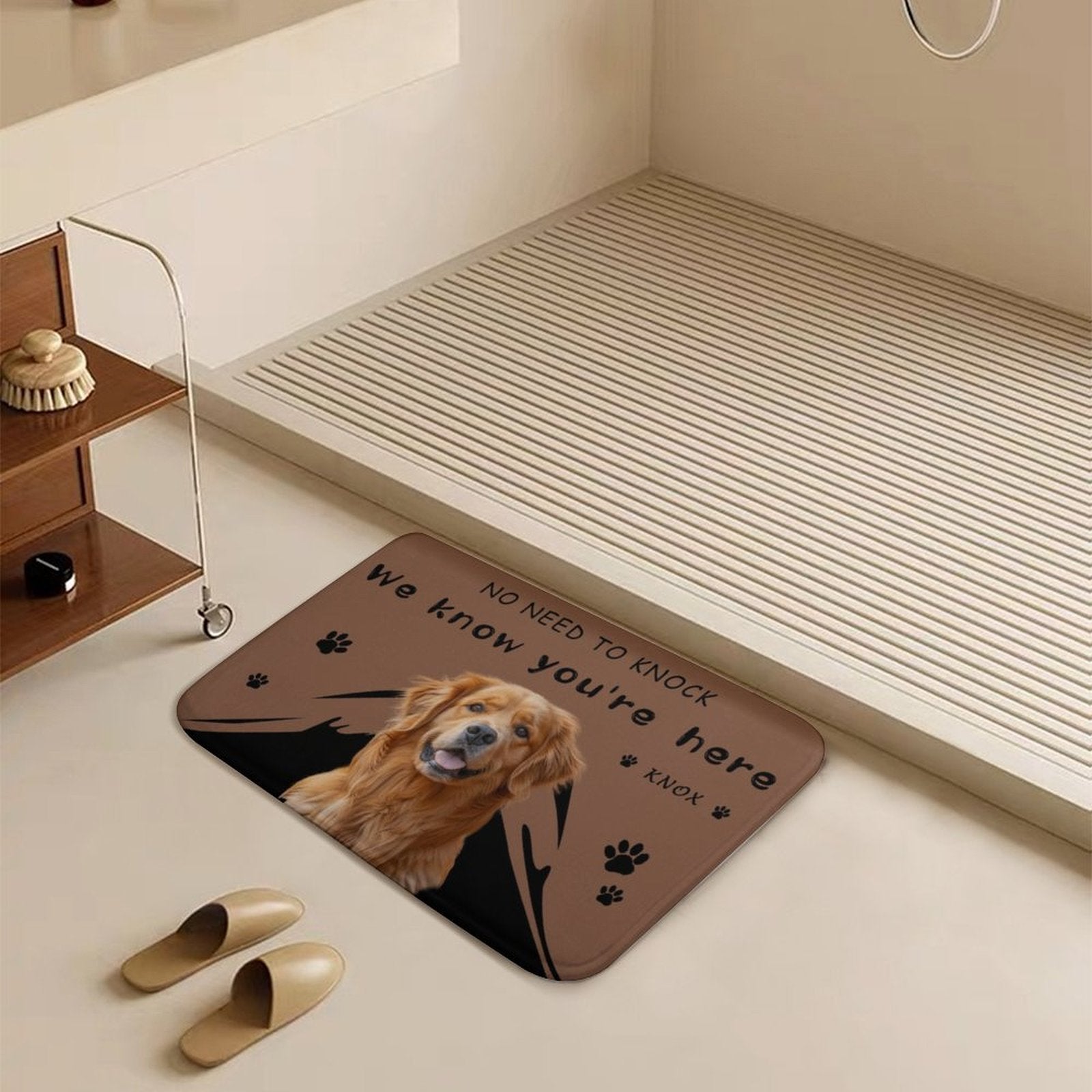 WEPRINTMERugs&MatsCustom Pet No Need to Knock Door Coral Velvet Mat