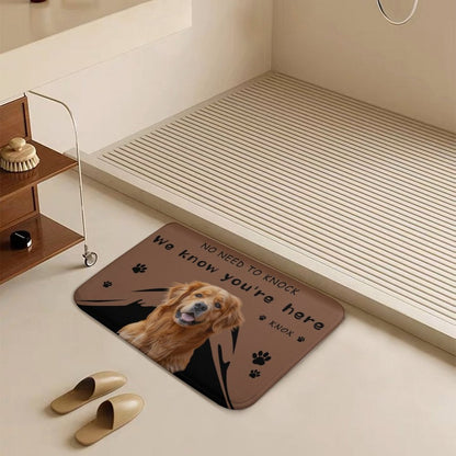 WEPRINTMERugs&MatsCustom Pet No Need to Knock Door Coral Velvet Mat