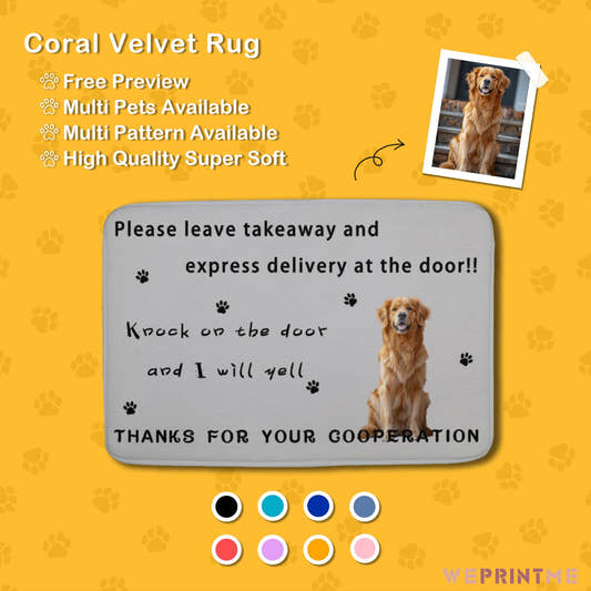 WePrintMeRugs&MatsCustom Pet Pls Cooperation Coral Velvet Mat