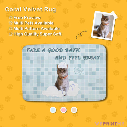 WePrintMeRugs&MatsCustom Pet Take Bath Coral Velvet Mat