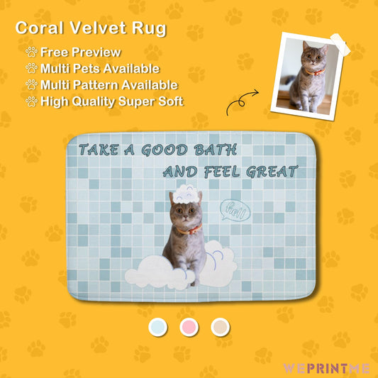 WEPRINTMERugs&MatsCustom Pet Take Bath Coral Velvet Mat