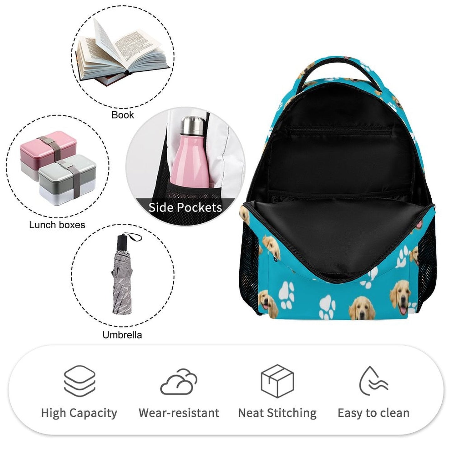 WEPRINTMESchool BagCustom Pet Face Kid's School Bag