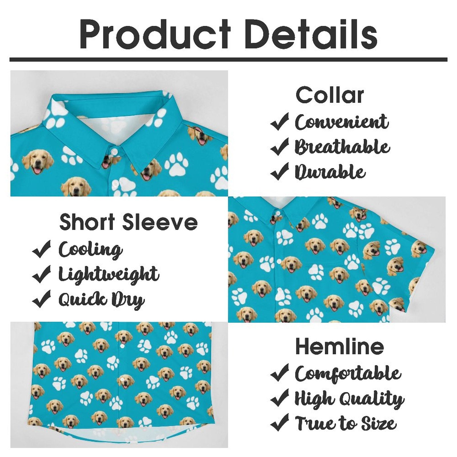WEPRINTMEShirtCustom Pet Face Men's Short Sleeve Shirt