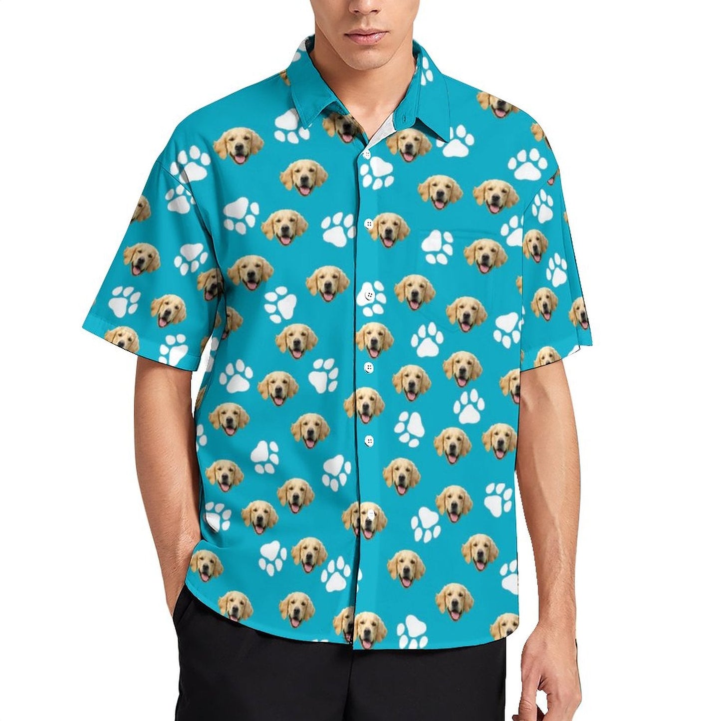 WEPRINTMEShirtCustom Pet Face Men's Short Sleeve Shirt