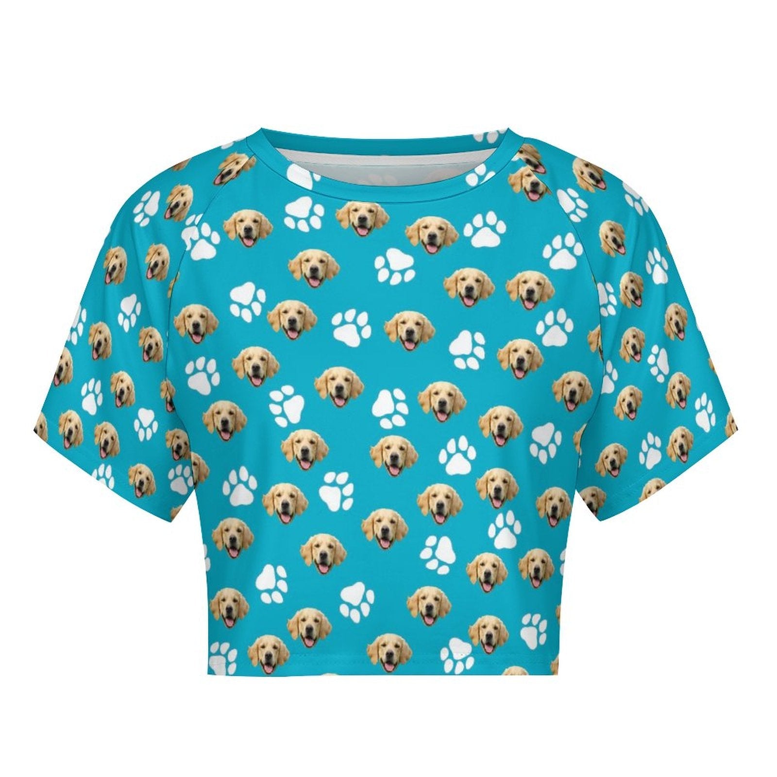WEPRINTMEShirtCustom Pet Face Women's Short Sleeved Navel Exposed Shirt