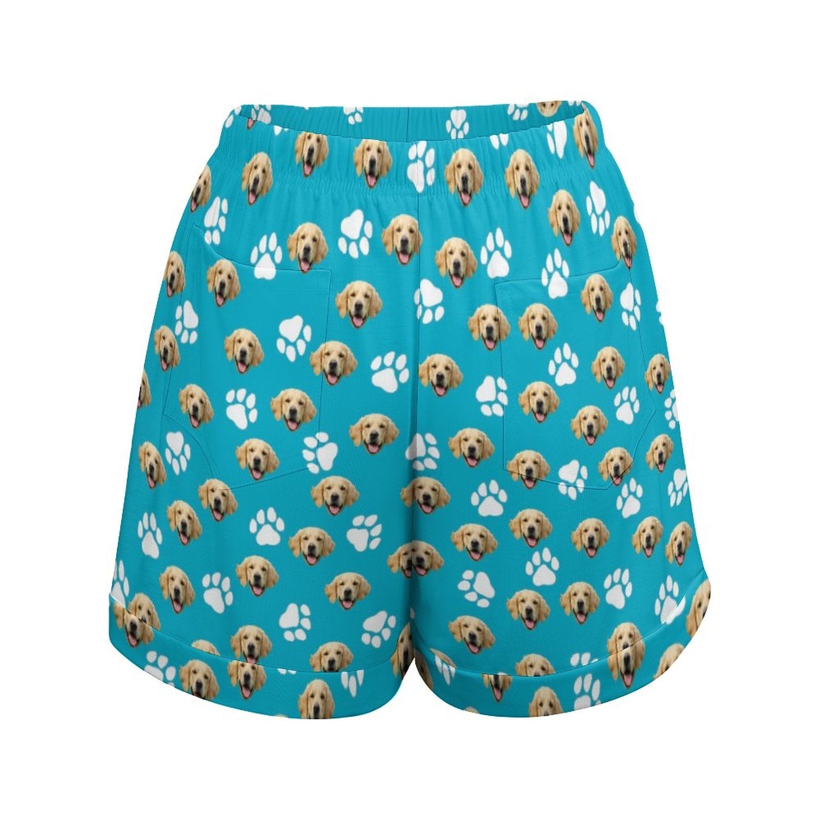WEPRINTMEShortsCustom Pet Face Women's High Waist Loose Shorts
