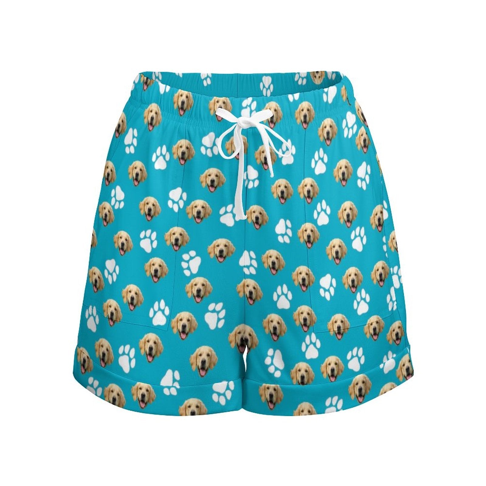 WEPRINTMEShortsCustom Pet Face Women's High Waist Loose Shorts