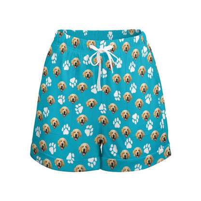 WEPRINTMEShortsCustom Pet Face Women's High Waist Loose Shorts