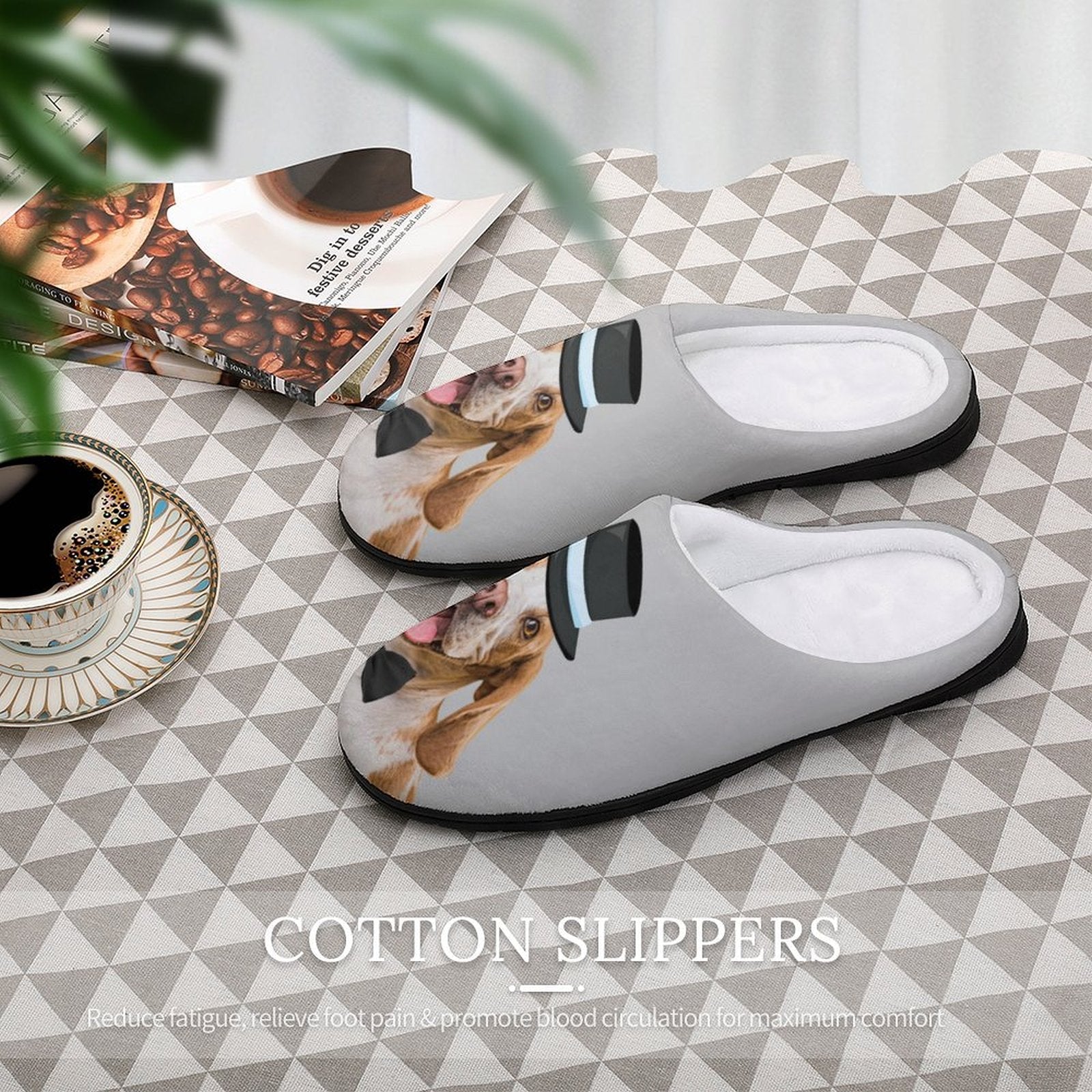 WEPRINTMESlippersCustom Pet Face and Name Gentledog Cotton Slippers