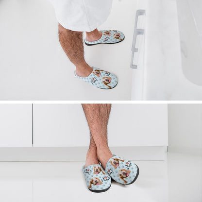 WEPRINTMESlippersCustom Pet Face and Name Love Cotton Slippers