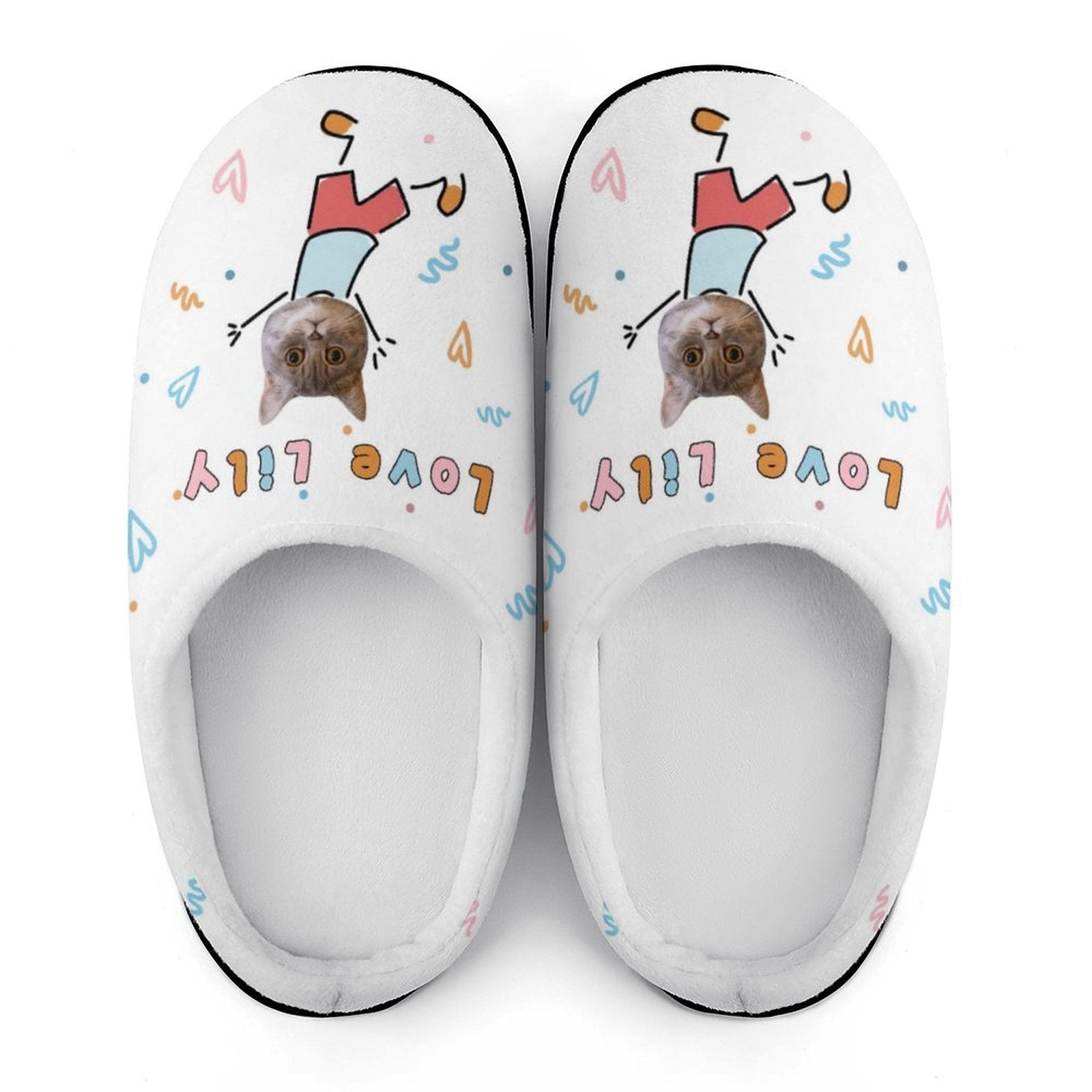 WEPRINTMESlippersCustom Pet Face Cute Pet Cartoon Cotton Slippers