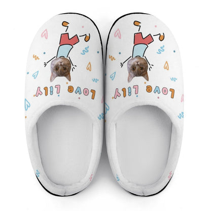WEPRINTMESlippersCustom Pet Face Cute Pet Cartoon Cotton Slippers